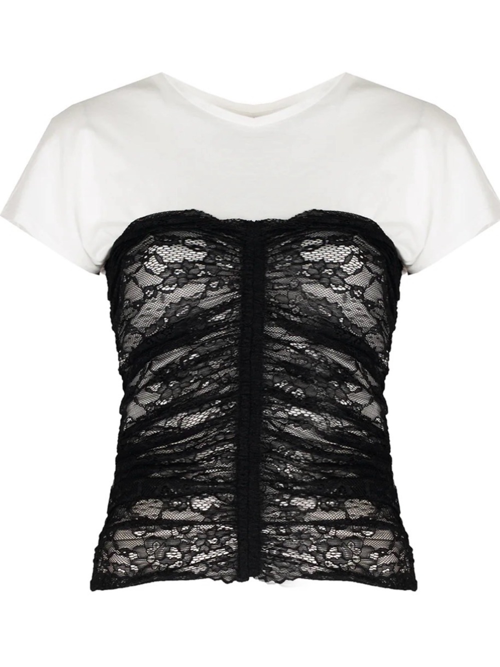 Pinko White Tee with Black Neck Label